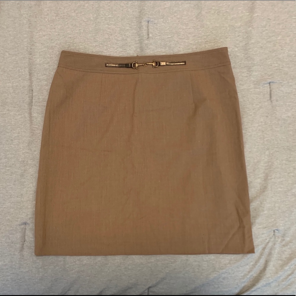 Beige Pencil Skirt